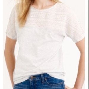 J.CREW Embroidered Lace White Top